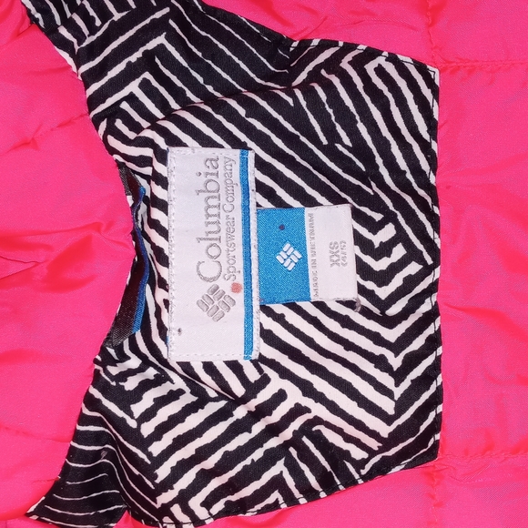 Columbia | Girls Zebra Print Puffer Jacket Size XXS 4-5 Black & Hot Pink - Picture 9 of 16